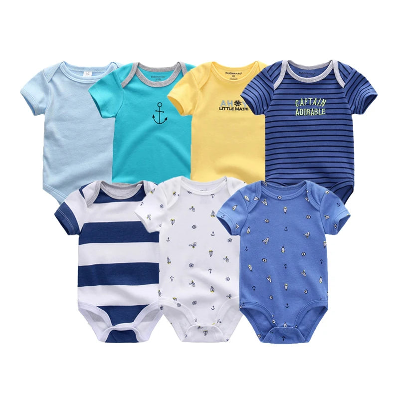 Uniesx Newborn Baby Rompers Clothing 7Pcs/Lot Infant Jumpsuits 100%Cotton Children Roupa De Bebe Girls&Boys Baby Clothes