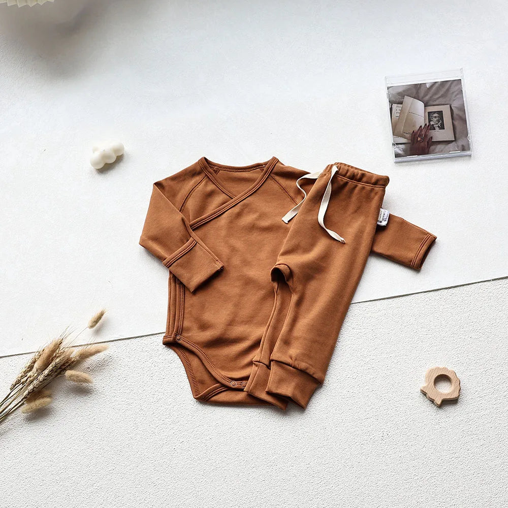 MILANCEL Baby Bodysuit Cotton Newborn Clothes  Long Sleeve Bodysuit Option Pants